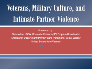 Veterans Military Culture and Intimate Partner Violence Training