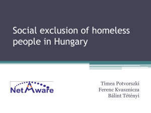 Social exclusion of homeless people in Hungary