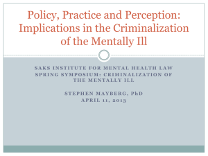 Implications in the Criminalization of the Mentally Ill