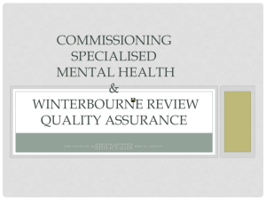 Commissioning specialised mental health and Winterbourne review
