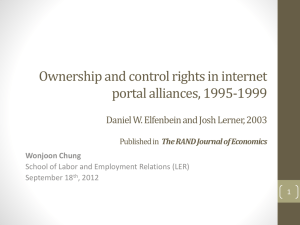 Ownership and control rights in internet portal alliances, 1995