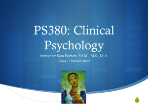 PS380: Clinical Psychology