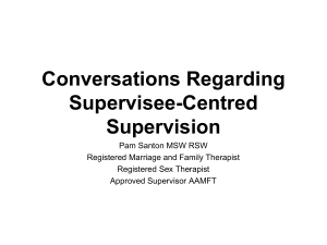 MA1 - Supervisee-Centred Clinical Supervision
