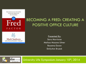 Becoming a Fred - University Life Professional Symposium