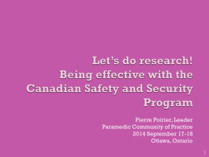 Let*s do research! - Paramedic Chiefs of Canada