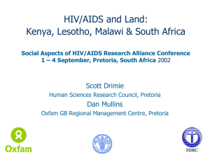 The Impact of HIV/AIDS on Land in Kenya, Lesotho, Malawi and