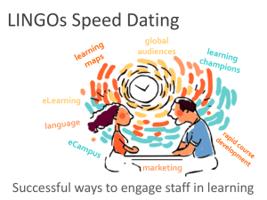 LINGOs Speed Dating: Successful Ways to Engage Staff in Learning