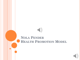 Nursing Theory: Nola Pender & The Health Promotion Model