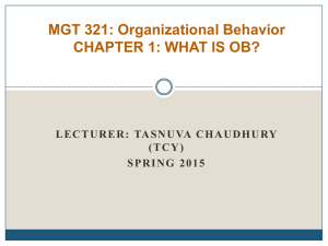 MGT 201: Organizational Behavior Section: 1 & 6