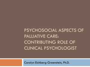 Psychosocial Aspects of Palliative care
