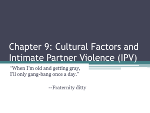 Cultural Factors and Intimate Partner Violence