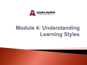 Module 4: Learning Styles
