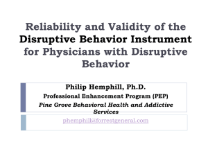 Disruptive Behavior Instrument History and Development