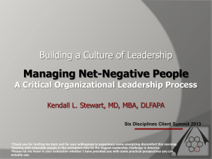 Managing Net-Negative People - Southern Ohio Medical Center