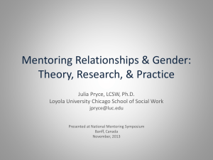 Mentoring Relationships & Gender: Theory, Research, & Practice