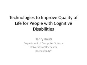 Technologies to Improve Quality of Life for People with Cognitive