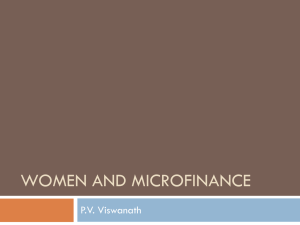 Slides on Women and Microfinance