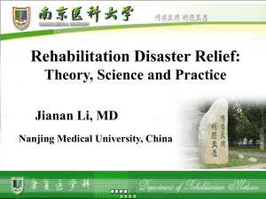 Rehabilitation Disaster Relief - The International Society of Physical