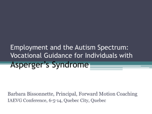 Career Guidance for Adults with Asperger*s Syndrome