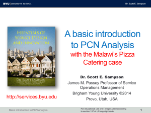 Introduction to PCN Analysis and Malawi Pizza Catering