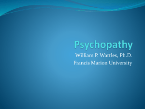 Psychopathy - Francis Marion University