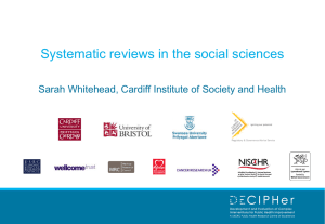 Systematic reviews: Social science perspective