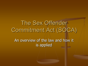 The Sex Offender Commitment Act (SOCA)