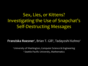 Sex, Lies, or Kittens: Investigating the Use of Snapchat*s Self