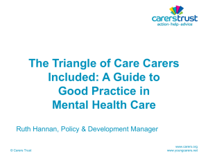 Ruth-Hannan - The Triangle of Care Carers Included: A Guide to