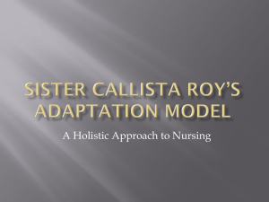 Sister Callista Roy*s Adaptation Model