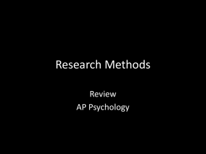 AP Review - Research Methods