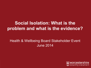 Social Isolation in Older People - Presentation 1