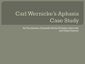 Carl Wernicke*s Aphasia Case Study