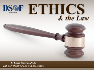 ETHICS AND THE LAW