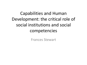 Capabilities and Human Development: the critical role of