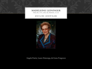 Madeleine Leininger - Gena`s Ferris Nursing Portfolio
