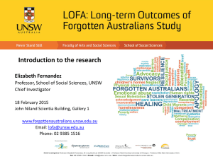 Long-term Outcomes of Forgotten Australians (LOFA) Study