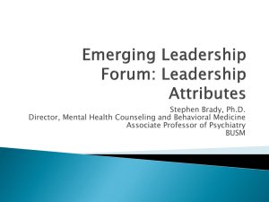 Emerging Leadership Forum Leadership Attributes