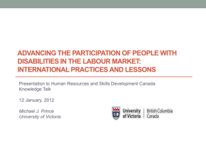 Advancing the participation of people with disabilities in the labour