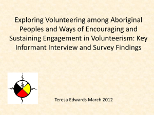 Exploring Volunteering among Aboriginal Peoples and Ways of