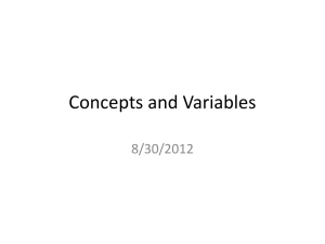 Concepts and Variables 8/30