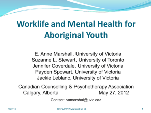 Worklife and Mental Health for Aboriginal Youth