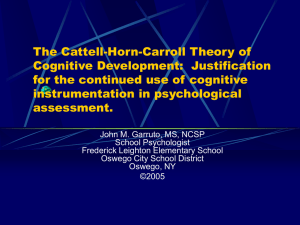 The Cattell-Horn-Carroll Theory of Cognitive Development: A
