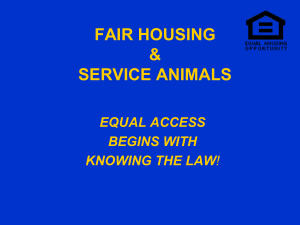 Fair Housing: Service Animals