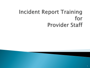 Incident reporting training - Washtenaw Community Health