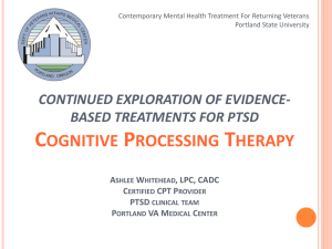 Workshop: Cognitive Processing Therapy
