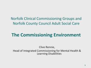 The Mental Health Commissioning Environment