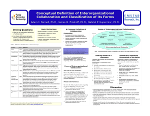Conceptual Definition of Interorganizational Collaboration and