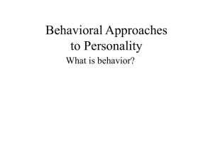 August 5 - Behaviorism