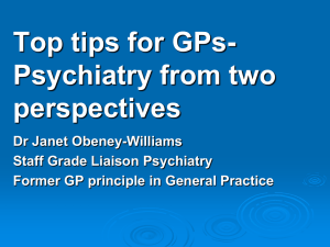Top Tips for GPs - Royal College of Psychiatrists